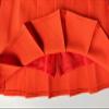 ZHANCHTONG Women's High Waist A-Line Pleated Mini Skirt Short Tennis Skirt (Orange, XS) view 3