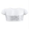 Aislor Girls Sparkly Sequins Fitness Sports Crop Tops Cap Sleeves Keyhole Back Shirt Vest 09White^^ 14 Years view 4