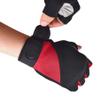ChinFun Kayaking Gloves for Men Padded Palm Fingerless Gloves for Water Ski, Canoeing, Windsurfing, Kiteboarding, Sailing, Jet Skiing and Stand-UP Paddle Boarding Red & Black L view 3