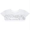 Aislor Girls Sequins Short Sleeves Crop Top Sports Athletic Dance Bra Tank Top Yoga Workout Gymnastic Shirts Dancewear White 14 Years view 3