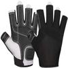 ChinFun Kayaking Gloves Fingerless Padded Palm Fishing Gloves Men for Sailing Paddling Canoeing Workout Women Youth Kids Black XL view 1