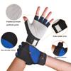 ChinFun Unisex Fishing Gloves Padded Palm Fingerless Kayaking Glove Men Women Water Ski, Canoeing, Windsurfing, Kiteboarding, Sailing Blue & Black XL view 2