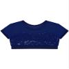 Aislor Girls Sequins Short Sleeves Crop Top Sports Athletic Dance Bra Tank Top Yoga Workout Gymnastic Shirts Dancewear Dark Blue 6 Years view 3