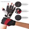 ChinFun Sailing Gloves Fingerless Grip Padded Palm for Kayaking, Fishing, Paddling, Canoeing, Rowing - Boaters Workout Accessories for Men, Women, Youth, Kids - Red XL view 2