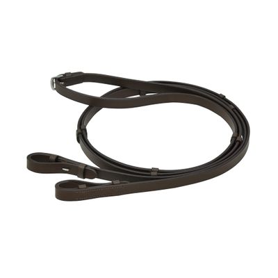 SIE Leather reins with stoppers (Full, Black)