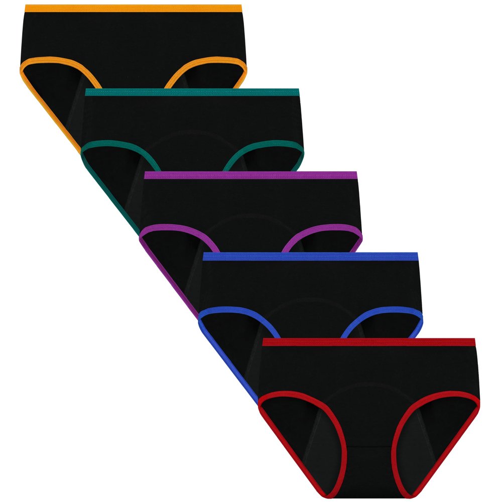 Nalwort Womens Period Underwear Menstrual Period Panties Postpartum Cotton Panties 5 Pack