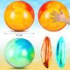 Deekin 2 Pcs 15 Inch Marbleized Bouncy Balls Large Inflatable Rubber Sensory Ball for Playground Outdoor Water(Green and Yellow) view 2