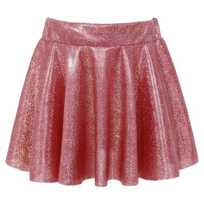 VernLan Girl's Metallic Skater Skort Dance Athletic Shiny Pleated A-Line Mini Scooter Skirt for Cheerleading Performance Red 13-14 Years