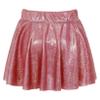 VernLan Girl's Metallic Skater Skort Dance Athletic Shiny Pleated A-Line Mini Scooter Skirt for Cheerleading Performance Red 13-14 Years view 2