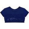FEESHOW Kids Girls Sequins Metallic Crop Tank Tops Dancewear Athletic Sports Gymnastics Ballet Activewear Tee Shirt Dark Blue 6 Years view 4