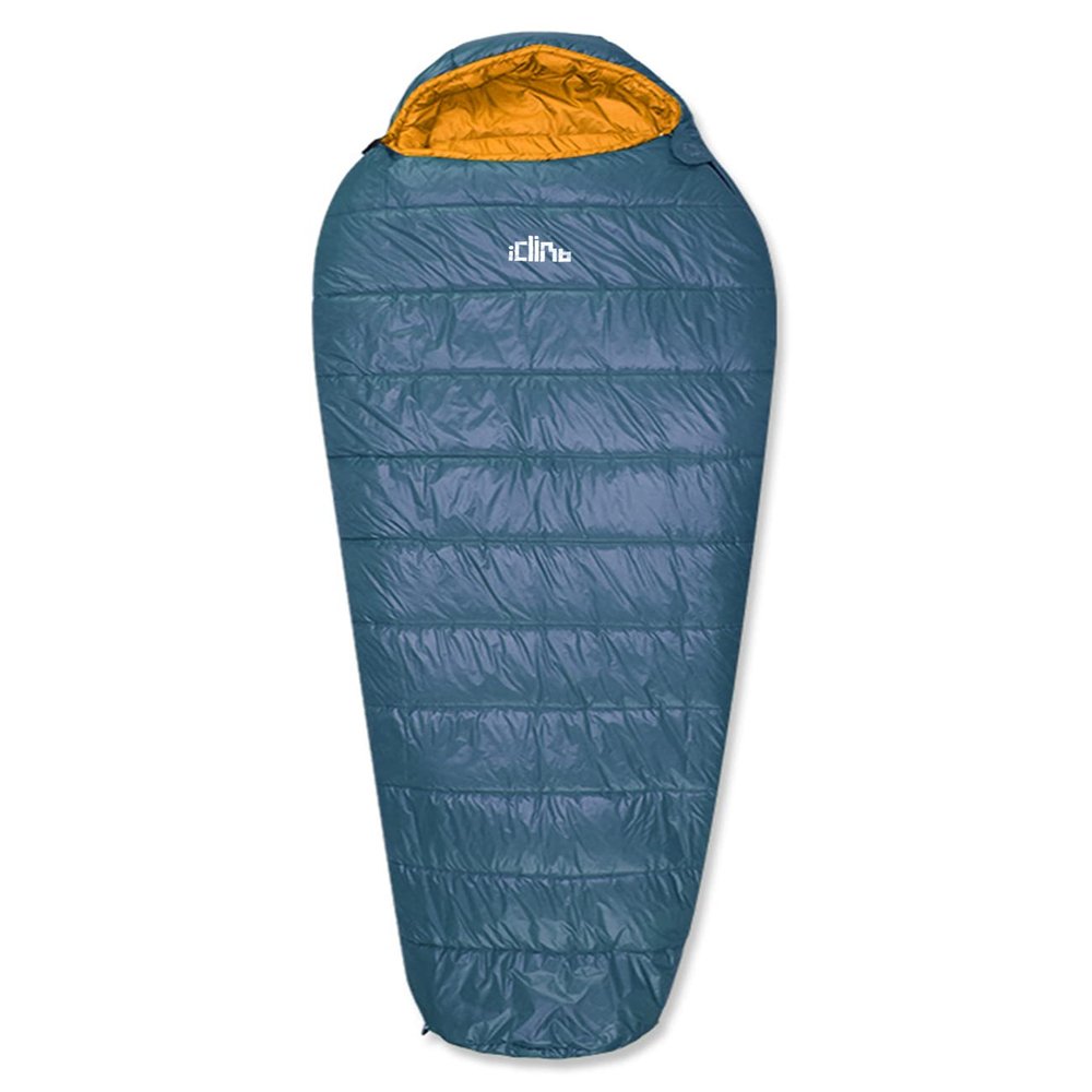 iClimb 3M Thinsulate Insulation Mummy Sleeping Bag with Compression Sack Ultralight Compact Warm Washable for Adults Indoor Outdoor Backpacking Camping Hiking (41F, Blue)