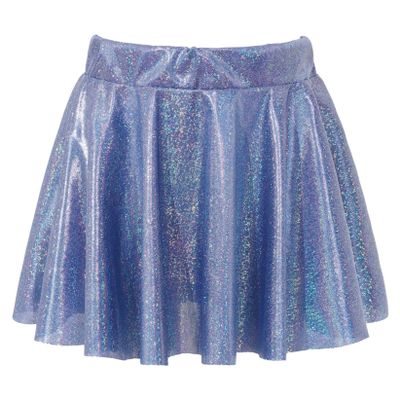 VernLan Girl's Metallic Skater Skort Dance Athletic Shiny Pleated A-Line Mini Scooter Skirt for Cheerleading Performance Royal Blue 13-14 Years