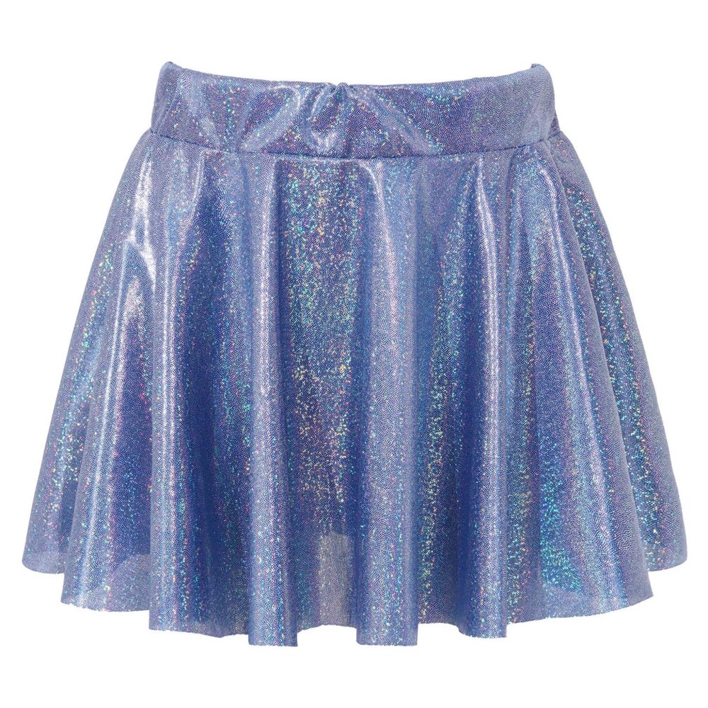 VernLan Girl's Metallic Skater Skort Dance Athletic Shiny Pleated A-Line Mini Scooter Skirt for Cheerleading Performance Royal Blue 13-14 Years