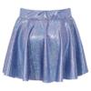 VernLan Girl's Metallic Skater Skort Dance Athletic Shiny Pleated A-Line Mini Scooter Skirt for Cheerleading Performance Royal Blue 13-14 Years view 2