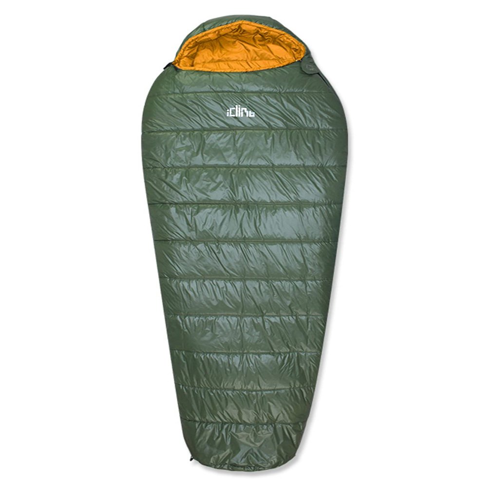 iClimb 3M Thinsulate Insulation Mummy Sleeping Bag with Compression Sack Ultralight Compact Warm Washable for Adults Indoor Outdoor Backpacking Camping Hiking (41F, Green)