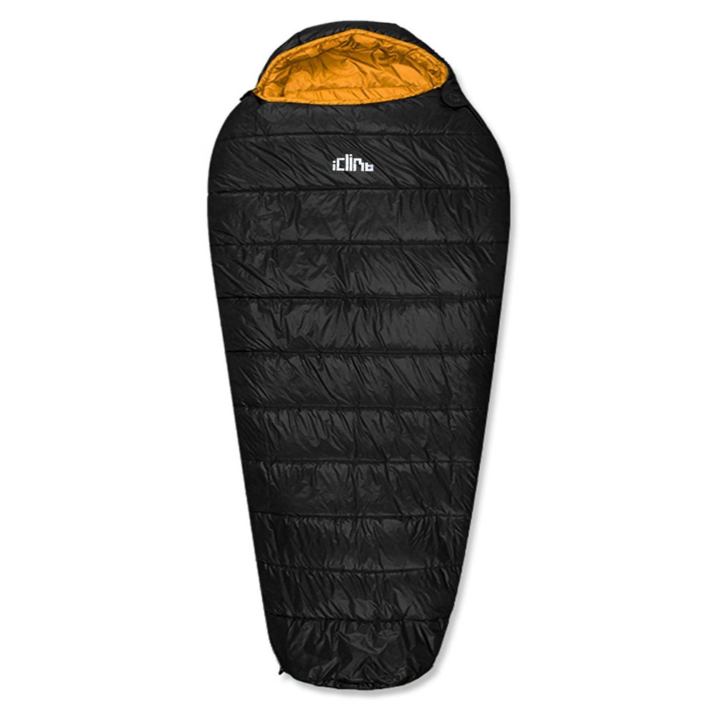 iClimb 3M Thinsulate Insulation Mummy Sleeping Bag with Compression Sack Ultralight Compact Warm Washable for Adults Indoor Outdoor Backpacking Camping Hiking (41F, Black)