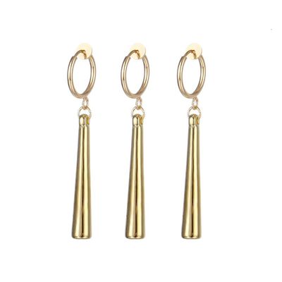3 Pcs Gold Clip On Anime Cosplay Earrings Zoro Earrings for Women Men Dangle Hoop Cartilage Earrings