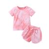 Aruzig Toddler Baby Girl Summer Outfits Tie dye Short Sleeve T-Shirt and Shorts 2Pcs Clothes Set for Girls (Pink White, 5-6 Years) view 1