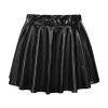FEESHOW Kids Girl's Shinny Metallic Skater Skort Ballet Dance Athletic Mini Skirt Dancewear Cheerleading Costumes Black 1 6-8 Years view 2