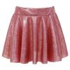 FEESHOW Kids Girl's Shinny Metallic Skater Skort Ballet Dance Athletic Mini Skirt Dancewear Cheerleading Costumes Red 2-4 Years view 1
