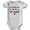Acwssit I'M Perfect Just Like My Aunt Baby Boy Clothes Unisex Funny Baby Bodysuit 0-3 months (gray,6-9M) view 1