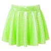 FEESHOW Kids Girl's Shinny Metallic Skater Skort Ballet Dance Athletic Mini Skirt Dancewear Cheerleading Costumes Fluorescent Green 2-4 Years view 1