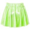 FEESHOW Kids Girl's Shinny Metallic Skater Skort Ballet Dance Athletic Mini Skirt Dancewear Cheerleading Costumes Fluorescent Green 2-4 Years view 2