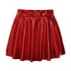 FEESHOW Kids Girl's Shinny Metallic Skater Skort Ballet Dance Athletic Mini Skirt Dancewear Cheerleading Costumes Red 1 14-15 Years view 2