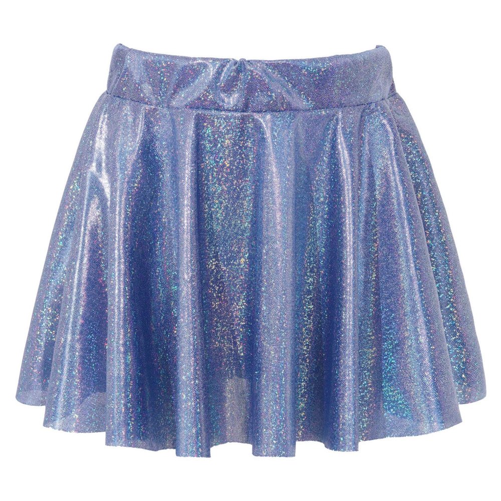 FEESHOW Kids Girl's Shinny Metallic Skater Skort Ballet Dance Athletic Mini Skirt Dancewear Cheerleading Costumes Royal Blue 13-14 Years