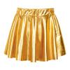 Aislor Toddler Youth Girls Metallic Athletic Dance Skirt Pleated Mini Skirts High Waist Scooter Skater Skirt Skort Gold 2-4 Years view 2