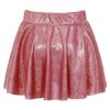 FEESHOW Kids Girl's Shinny Metallic Skater Skort Ballet Dance Athletic Mini Skirt Dancewear Cheerleading Costumes Red 14-15 Years view 2