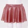 FEESHOW Kids Girl's Shinny Metallic Skater Skort Ballet Dance Athletic Mini Skirt Dancewear Cheerleading Costumes Red 14-15 Years view 3