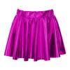 FEESHOW Kids Girl's Shinny Metallic Skater Skort Ballet Dance Athletic Mini Skirt Dancewear Cheerleading Costumes Hot Pink 1 2-4 Years view 1