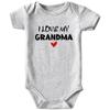 Acwssit I Love My Grandma Baby Boy Clothes Unisex Funny Baby Bodysuit 0-3 months gray view 1