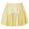 FEESHOW Kids Girl's Shinny Metallic Skater Skort Ballet Dance Athletic Mini Skirt Dancewear Cheerleading Costumes Gold 2-4 Years view 2