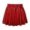 Aislor Toddler Youth Girls Metallic Athletic Dance Skirt Pleated Mini Skirts High Waist Scooter Skater Skirt Skort Red 10-12 Years view 2