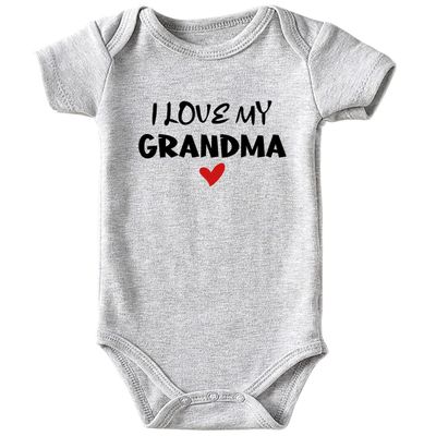 Acwssit I Love My Grandma Baby Boy Clothes Unisex Funny Baby Bodysuit 0-3 months (gray,6-9M)