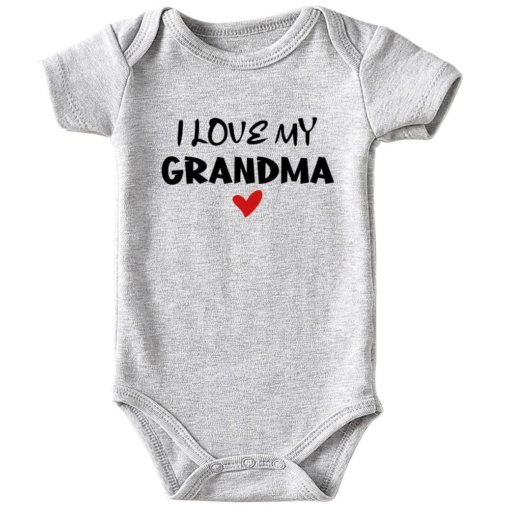 Acwssit I Love My Grandma Baby Boy Clothes Unisex Funny Baby Bodysuit 0-3 months (gray,6-9M)