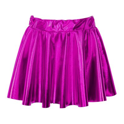 Aislor Toddler Youth Girls Metallic Athletic Dance Skirt Pleated Mini Skirts High Waist Scooter Skater Skirt Skort Hot Pink 2-4 Years