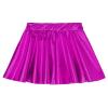 Aislor Toddler Youth Girls Metallic Athletic Dance Skirt Pleated Mini Skirts High Waist Scooter Skater Skirt Skort Hot Pink 2-4 Years view 3