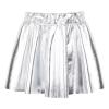 Aislor Toddler Youth Girls Metallic Athletic Dance Skirt Pleated Mini Skirts High Waist Scooter Skater Skirt Skort Silver 10-12 Years view 1