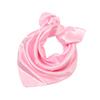 23.6" Square Neck Scarf Satin Handkerchief Hair Band Solid Color Head Wraps for Women (Pink) view 1