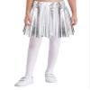 Aislor Toddler Youth Girls Metallic Athletic Dance Skirt Pleated Mini Skirts High Waist Scooter Skater Skirt Skort Silver 15-16 Years view 3