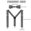 SATINIOR Suspender Bow Tie Set Clip On Y Shape Adjustable Braces, 80s Suspenders Shoulder Strap for Men Women Halloween Cosplay Party(Red and White Plaid), 4.3 x 2.3 inches view 3