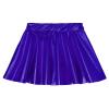 Aislor Toddler Youth Girls Metallic Athletic Dance Skirt Pleated Mini Skirts High Waist Scooter Skater Skirt Skort Royal Blue 2-4 Years view 3