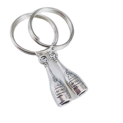 2Pcs Wine keyring, wine lover gifts, wine keychain, charm keyring