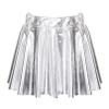 FEESHOW Kids Girl's Shinny Metallic Skater Skort Ballet Dance Athletic Mini Skirt Dancewear Cheerleading Costumes Silver 1 15-16 Years view 1