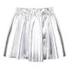 FEESHOW Kids Girl's Shinny Metallic Skater Skort Ballet Dance Athletic Mini Skirt Dancewear Cheerleading Costumes Silver 1 15-16 Years view 2