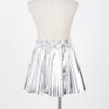 FEESHOW Kids Girl's Shinny Metallic Skater Skort Ballet Dance Athletic Mini Skirt Dancewear Cheerleading Costumes Silver 1 15-16 Years view 3