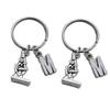2Pcs Microscope keyring, science gift, graduation Keychain, biology gifts, DNA keyring, science student gifts view 1